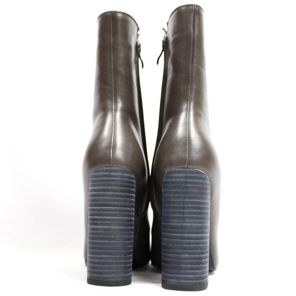 Chunky Stacked Heel Ankle Lace Up Round Toe bootie - Picture 5 of 5